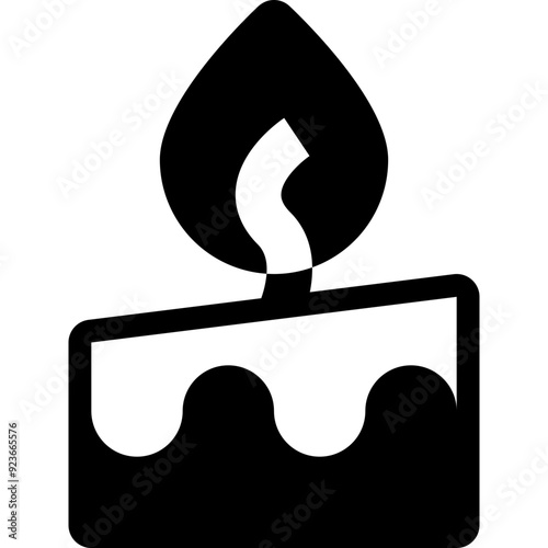 candle black solid icon