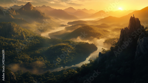A breathtaking aerial view of a remote mountain