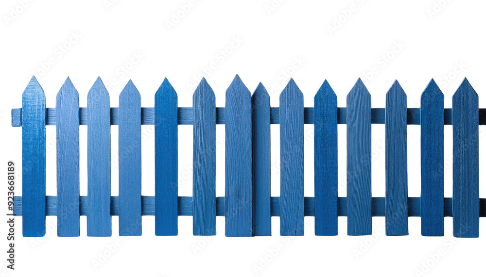 Blue Wooden Picket Fence cut out transparent isolated on white background PNG file Blue Wooden Picket Fence cut out transparent isolated on white background PNG file