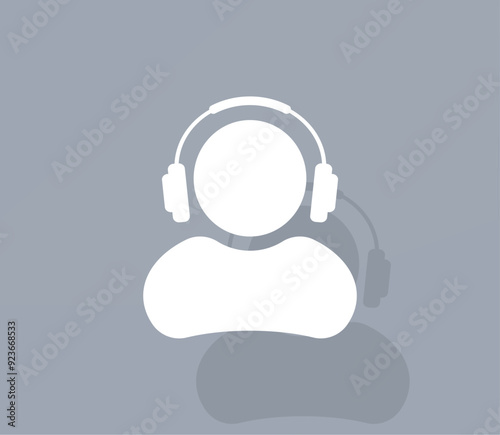 Vector icon of white color with shadow on gray background