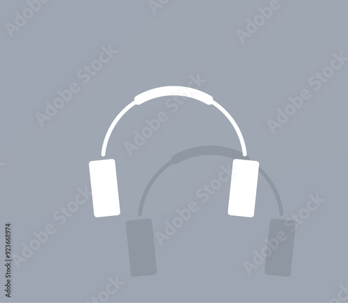 Vector icon of white color with shadow on gray background