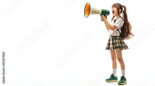 Girl with megaphone