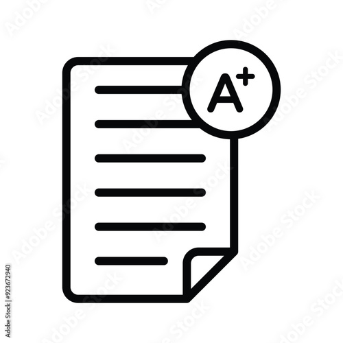 A plus grades, exam result or exam report vector design