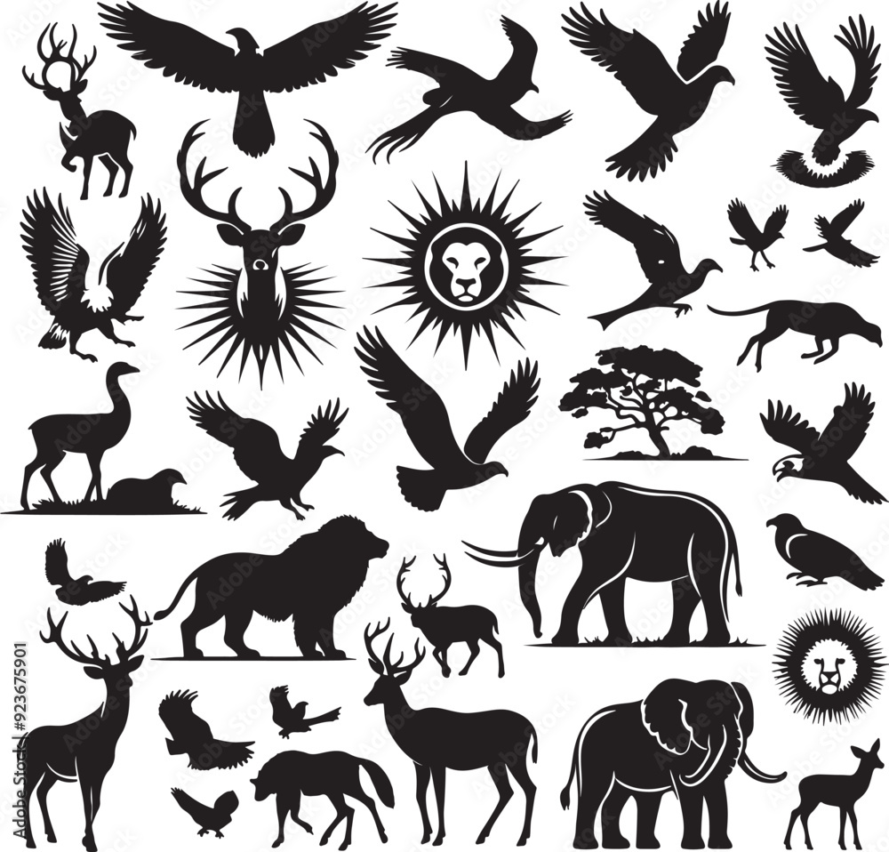 Fototapeta premium a animal design silhouette vector with white background 