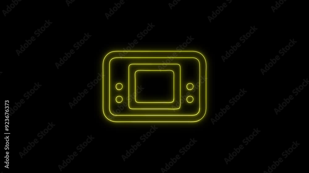 Electronic Game Machine Outline Icon - 4K Animated Design with Linear Symbol on Black Background Electronic Game Machine Outline Icon - 4K Animated Design with Linear Symbol on Black Background