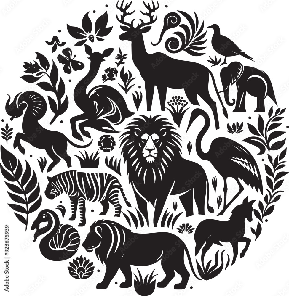 Fototapeta premium a animal design silhouette vector with white background 