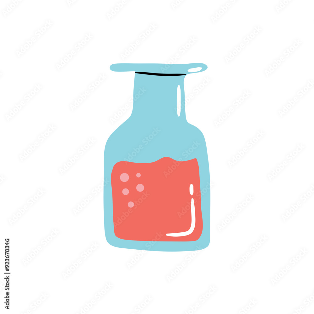 A test tube with liquid. Chemical reaction. Laboratory test tubes. Vector illustration A test tube with liquid. Chemical reaction. Laboratory test tubes. Vector illustration