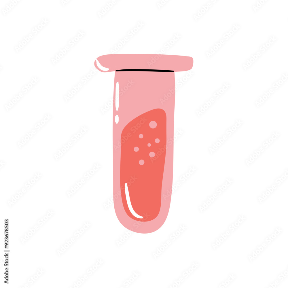 A test tube with liquid. Chemical reaction. Laboratory test tubes. Vector illustration A test tube with liquid. Chemical reaction. Laboratory test tubes. Vector illustration