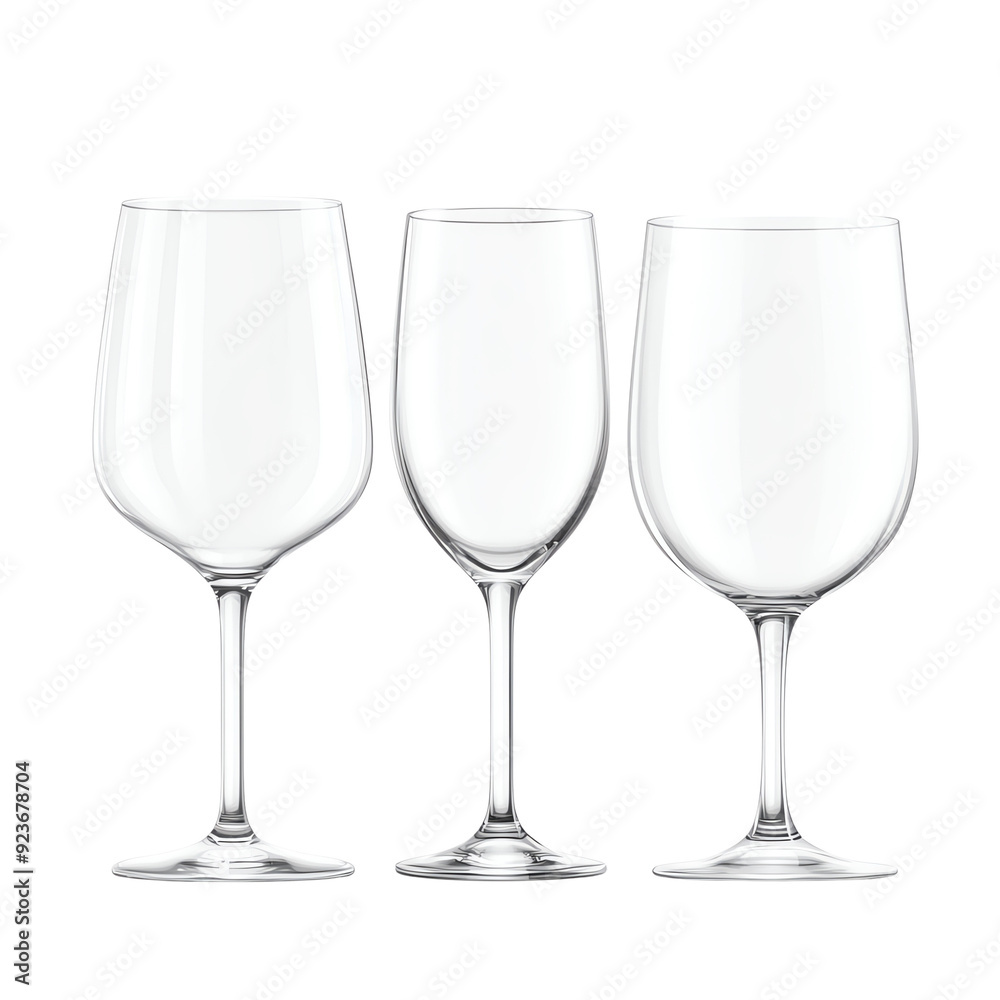Elegant and clear wine glasses arranged in a row, ideal for wine tasting and celebrations with a refined touch. Elegant and clear wine glasses arranged in a row, ideal for wine tasting and celebrations with a refined touch.