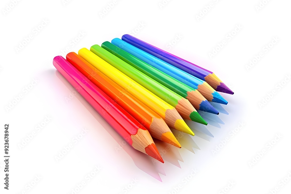 Many colorful wooden pencils on white background Many colorful wooden pencils on white background