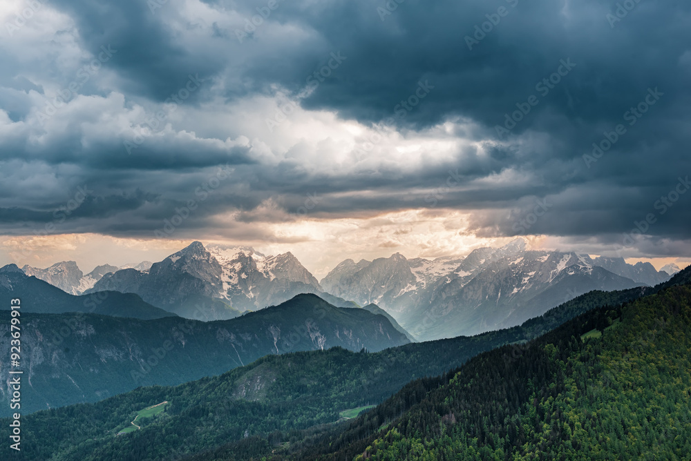Fototapeta premium Dramatic sky mountains
