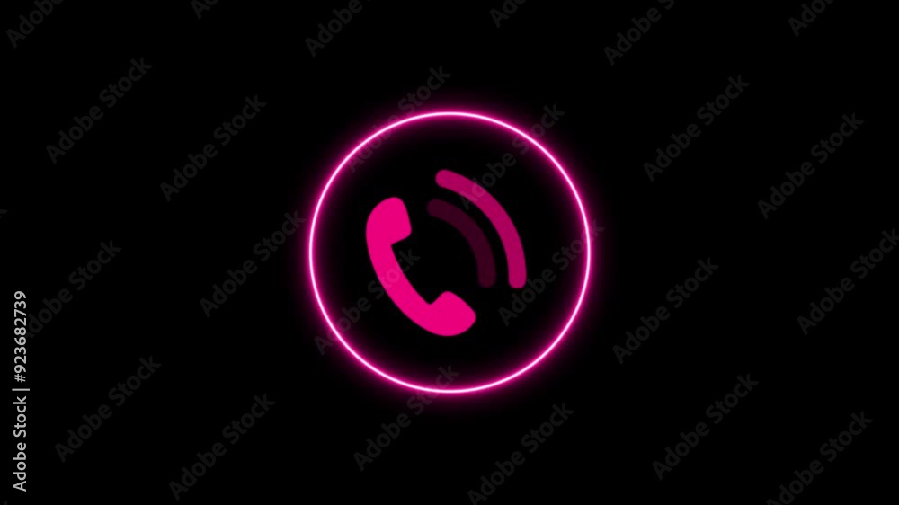 call icon video. 4k animation on black background.