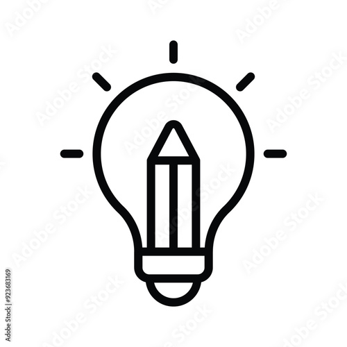 Download this premium vector of creative writing, creative idea icon