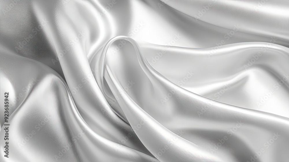 Obraz premium White gray satin texture that is white silver fabric silk panorama background with beautiful soft blur pattern natural. Generative ai