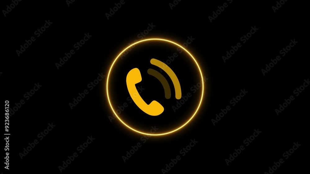 call icon video. 4k animation on black background. call icon video. 4k animation on black background.