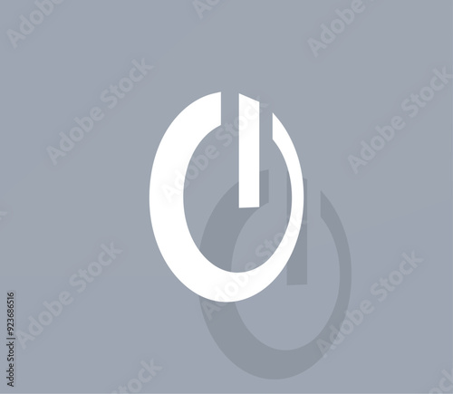 Vector icon of white color with shadow on gray background