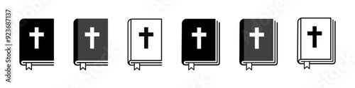 Bible icon. Isolated bible sign. Bibles vector set.