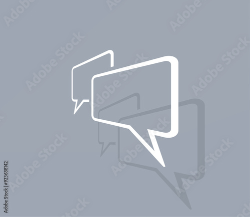 Vector icon of white color with shadow on gray background
