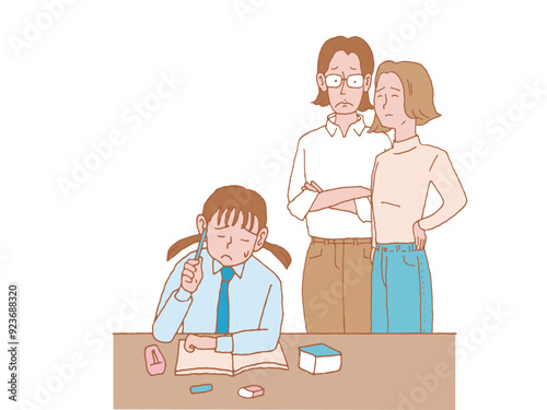 受験と女子学生のセット7