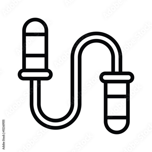 Fitness string, icon of skipping rope in modern design style