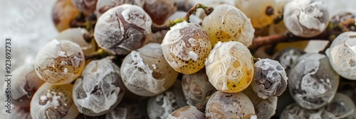 White Grapes Show Signs of Infection from Gray Mold Botrytis cinerea photo