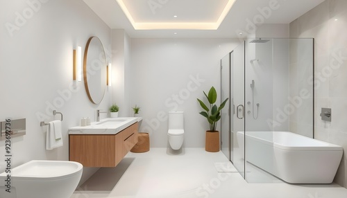 A bathroom that combines functionality with a sophisticated, calming aesthetic