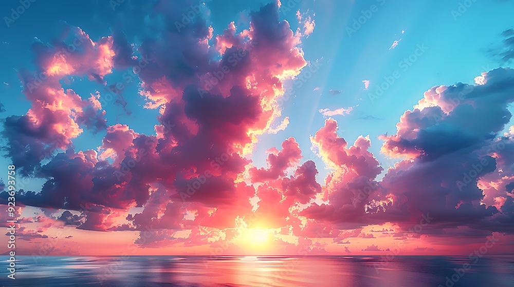 Pastel sky filled with fluffy clouds in serene shades of pink, blue, and purple, creating a peaceful and dreamy atmosphere. Wide-angle shot, hd quality, natural look. --ar 16:9 --v 6.0 Pastel sky filled with fluffy clouds in serene shades of pink, blue, and purple, creating a peaceful and dreamy atmosphere. Wide-angle shot, hd quality, natural look. --ar 16:9 --v 6.0