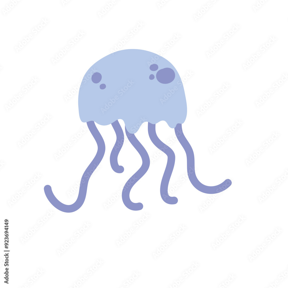 Obraz premium Jellyfish vector cartoon icon.