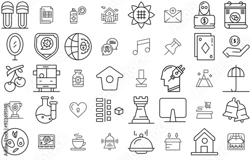 Mega Set Of Vector Fusion Icon Pack V Icons Silhouette Vector Logo Design Containing Business,Online,Computer,School,Food Pictograms And Infographics Design Elements Vector Illustration