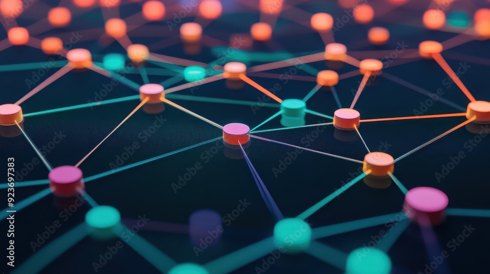 A glowing web of internet connections, with search engine algorithms optimizing online interactions. A glowing web of internet connections, with search engine algorithms optimizing online interactions.