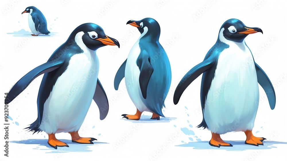 Obraz premium percy the poltergeist penguin a ghostly penguin with m game concept cartoon