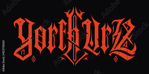 Gothic font, dark tattoo y2k alphabet, medieval letter typography print, dark vintage scary typeface. Rock poster sign, metal music handwriting graffiti, magic calligraphy. Gothic font design 