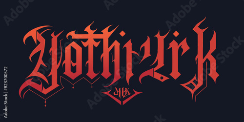 Gothic font, dark tattoo y2k alphabet, medieval letter typography print, dark vintage scary typeface. Rock poster sign, metal music handwriting graffiti, magic calligraphy. Gothic font design 