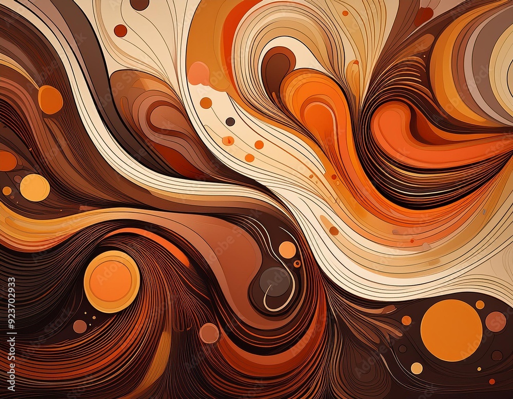 Texture, abstract with colorful spots and lines in brown and orange, generative IA Texture, abstract with colorful spots and lines in brown and orange, generative IA