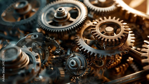 Gears and cogs in motion generating power 