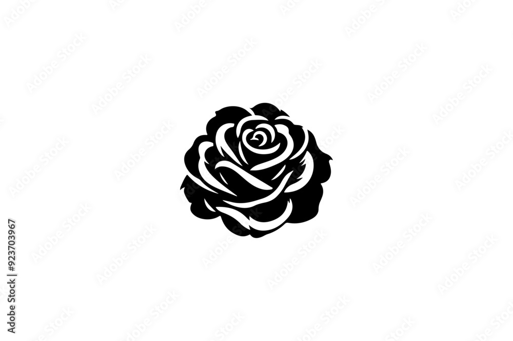 Simple Rose silhouette illustration.