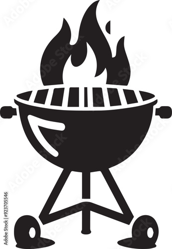 Barbecue grill vector silhouette illustration logo