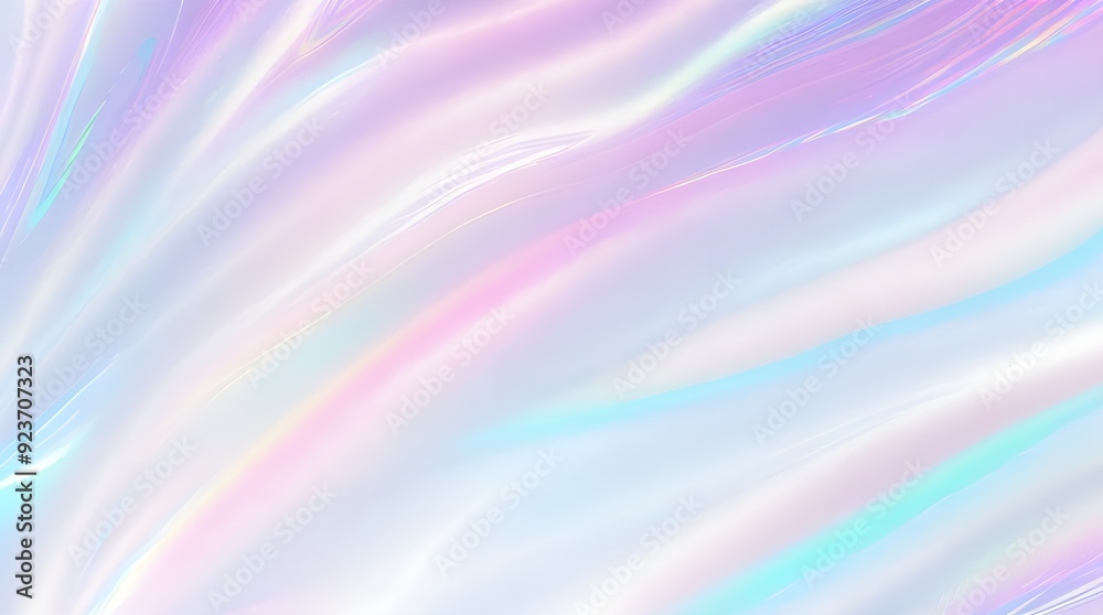 Obraz premium Holographic background seamless trendy iridescent light foil texture. Soft holographic pastel unicorn marble background pattern. Modern pearlescent blurry abstract swirl illustration. 