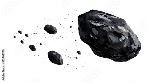 asteroids on  white background