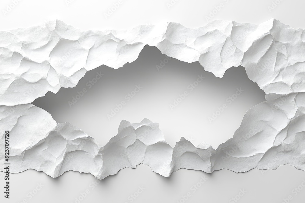 Obraz premium A Torn Piece of White Paper with a Hole in the Center