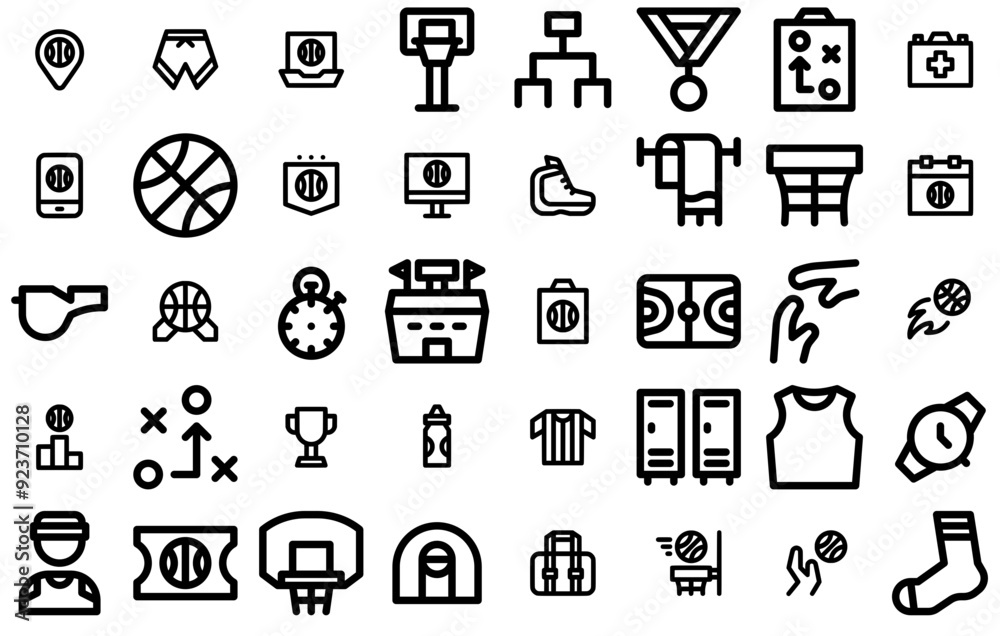 Mega Set Of Vector Basketball Line Icons Silhouette Vector Logo Design Containing Basketball,Play,Goal,Sport,Game Set Vector Flat Line Icons Mega Set Of Vector Basketball Line Icons Silhouette Vector Logo Design Containing Basketball,Play,Goal,Sport,Game Set Vector Flat Line Icons