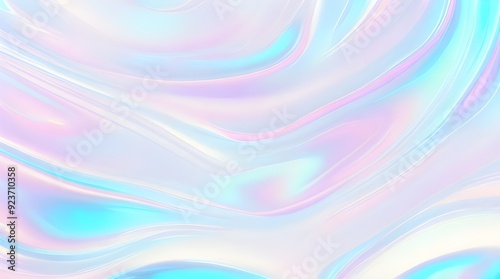 Holographic background seamless trendy iridescent light foil texture. Soft holographic pastel unicorn marble background pattern. Modern pearlescent blurry abstract swirl illustration. 