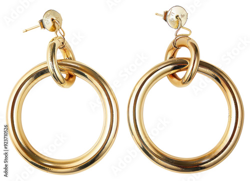 PNG Elegant gold hoop earrings
