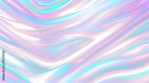 Holographic background seamless trendy iridescent light foil texture. Soft holographic pastel unicorn marble background pattern. Modern pearlescent blurry abstract swirl illustration. 