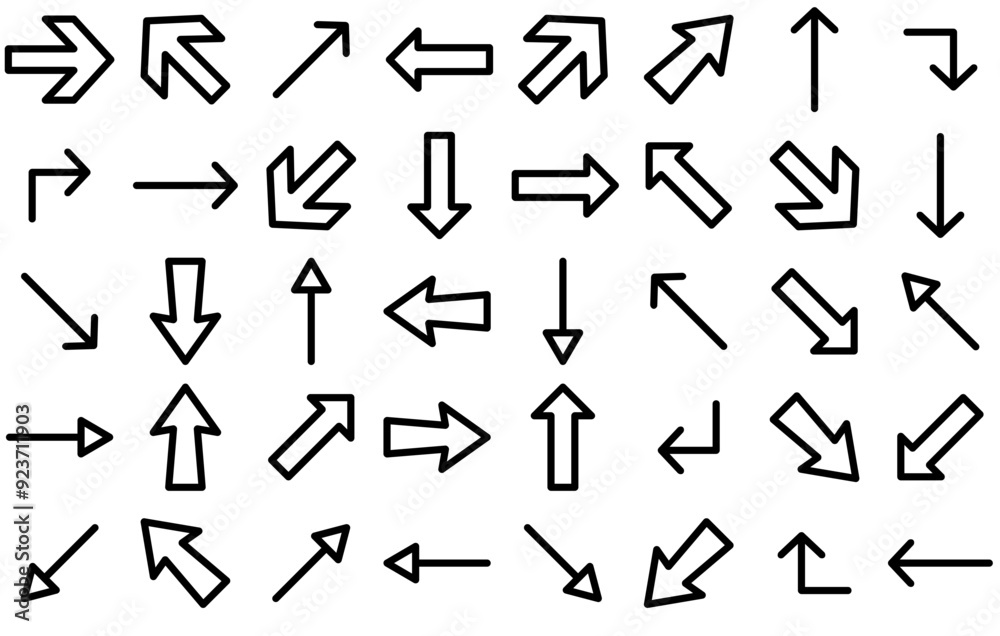 A Collection Of Arrow Directions Icons Silhouette Vector Logo Design Containing Arrows,Direction-Sign,Orientation,Directions,Arrow-Sign Pictograms And Infographics Design Elements Vector Illustration A Collection Of Arrow Directions Icons Silhouette Vector Logo Design Containing Arrows,Direction-Sign,Orientation,Directions,Arrow-Sign Pictograms And Infographics Design Elements Vector Illustration