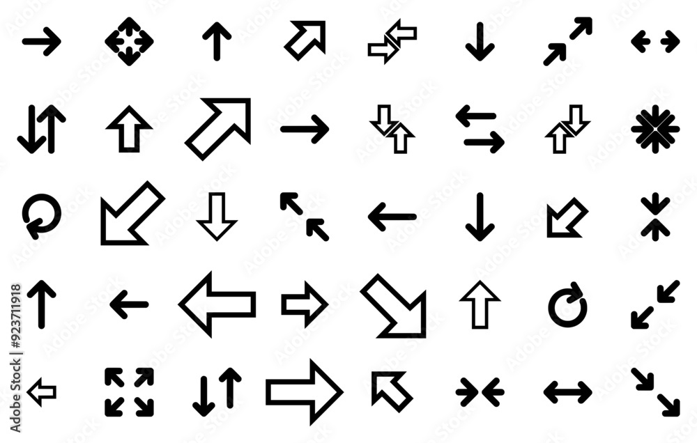 A Collection Of Arrow Bold Icons Collection Isolated Silhouette Solid Icons Including Diagonal,Direction,Arrow,Ui,Bold Set Vector Flat Line Icons A Collection Of Arrow Bold Icons Collection Isolated Silhouette Solid Icons Including Diagonal,Direction,Arrow,Ui,Bold Set Vector Flat Line Icons
