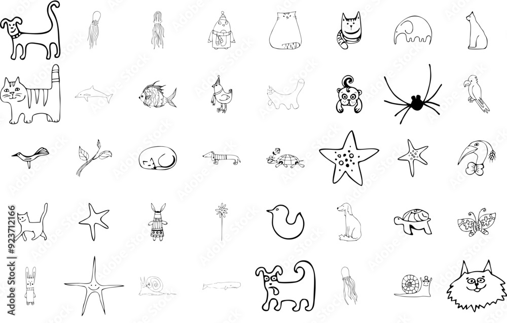 A Collection Of Animals Icons Silhouette Vector Logo Design Containing Animal,Hand-Drawn,Bird,Cat Pictograms And Infographics Design Elements Vector Illustration A Collection Of Animals Icons Silhouette Vector Logo Design Containing Animal,Hand-Drawn,Bird,Cat Pictograms And Infographics Design Elements Vector Illustration
