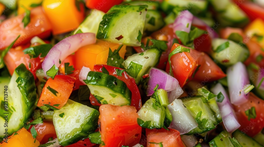 Vibrant Close-Up of a Colorful Salad, Fresh ingredients, bursting with color, ideal for showcasing healthy eating and culinary creativity, ample room for text or branding. Vibrant Close-Up of a Colorful Salad, Fresh ingredients, bursting with color, ideal for showcasing healthy eating and culinary creativity, ample room for text or branding.