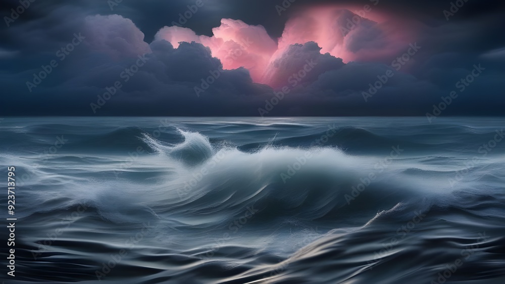 Fototapeta premium storm over sea ocean