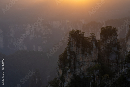 Sandstone pillars at the Zhangjiajie National Forest Park